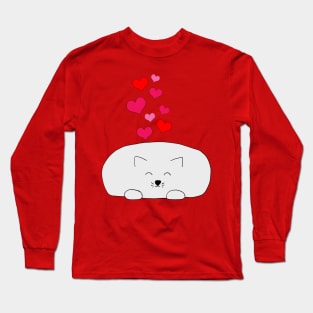 Kitty With Hearts Long Sleeve T-Shirt